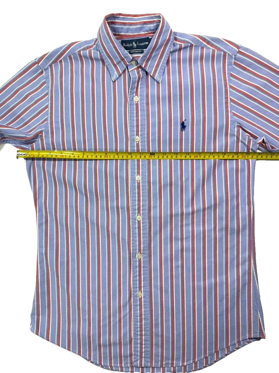 Polo Ralph Lauren Short-Sleeve Striped Oxford Shirt In Blue,Red, And White