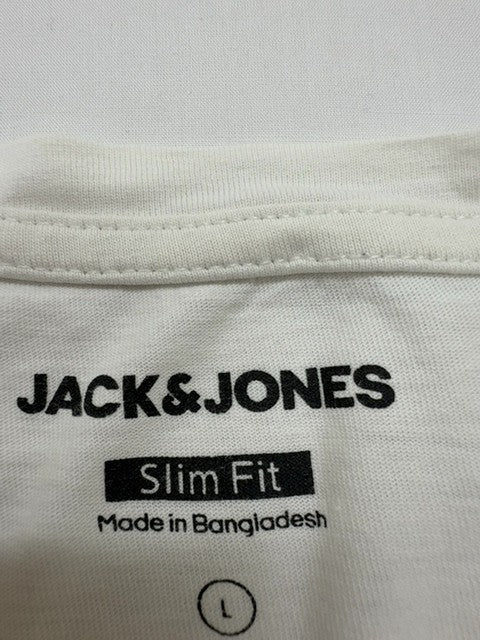 Jack & Jones Men White T-Shirt size L product image 4