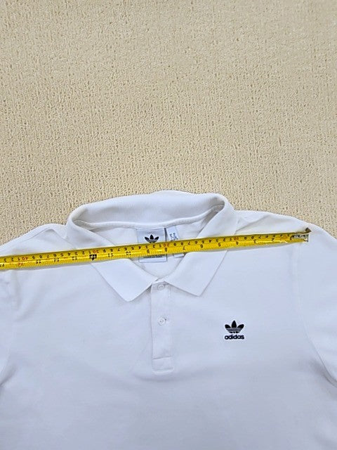 Adidas Polo Shirt White XL Short Sleeve Button-Down Solid Unisex