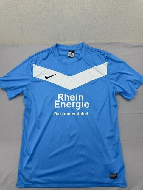 Nike RheinEnergie Blue Soccer Jersey L Dri-FIT Short Sleeve