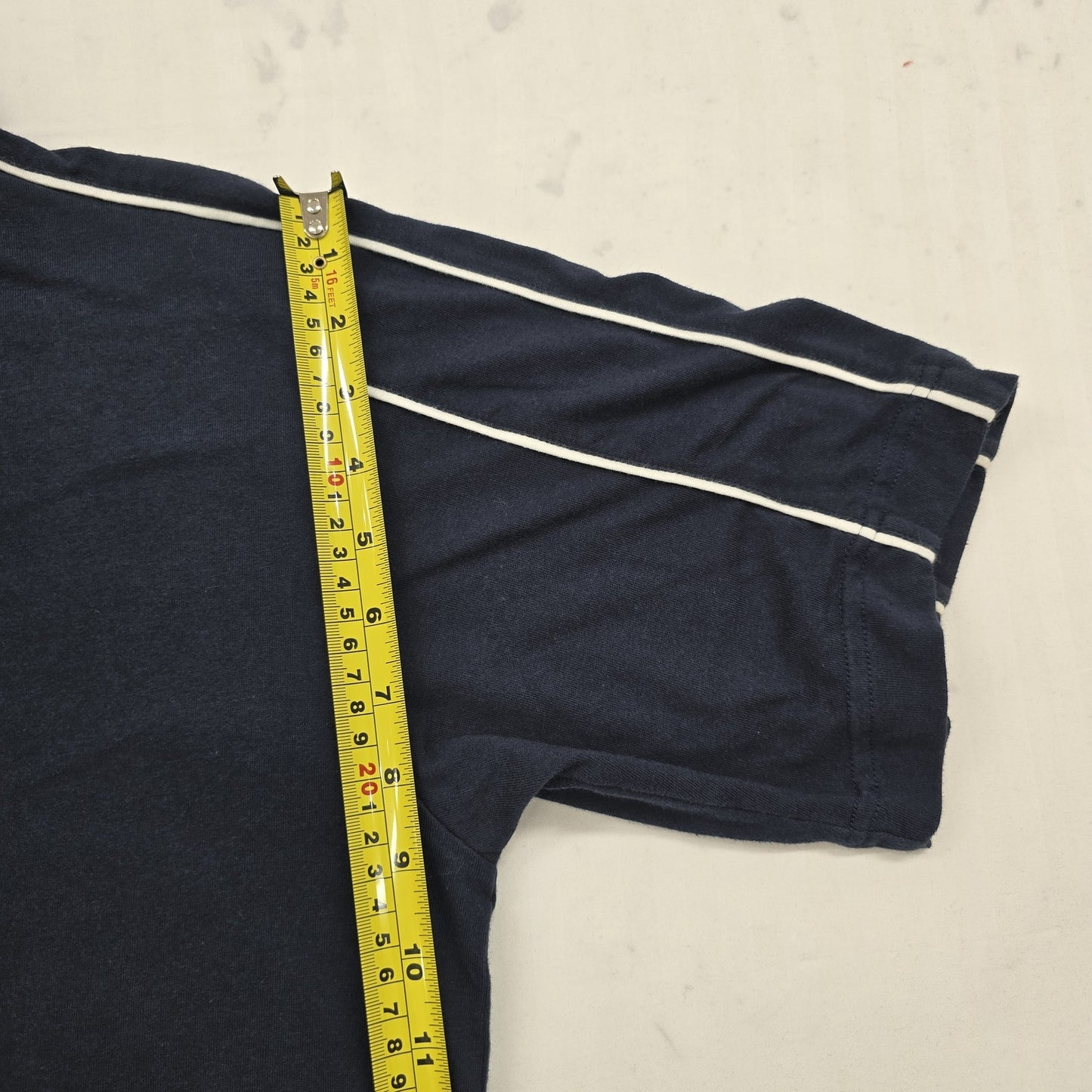 Nike Men's Navy Dri-FIT Polo Shirt Size M White Piping Vintage