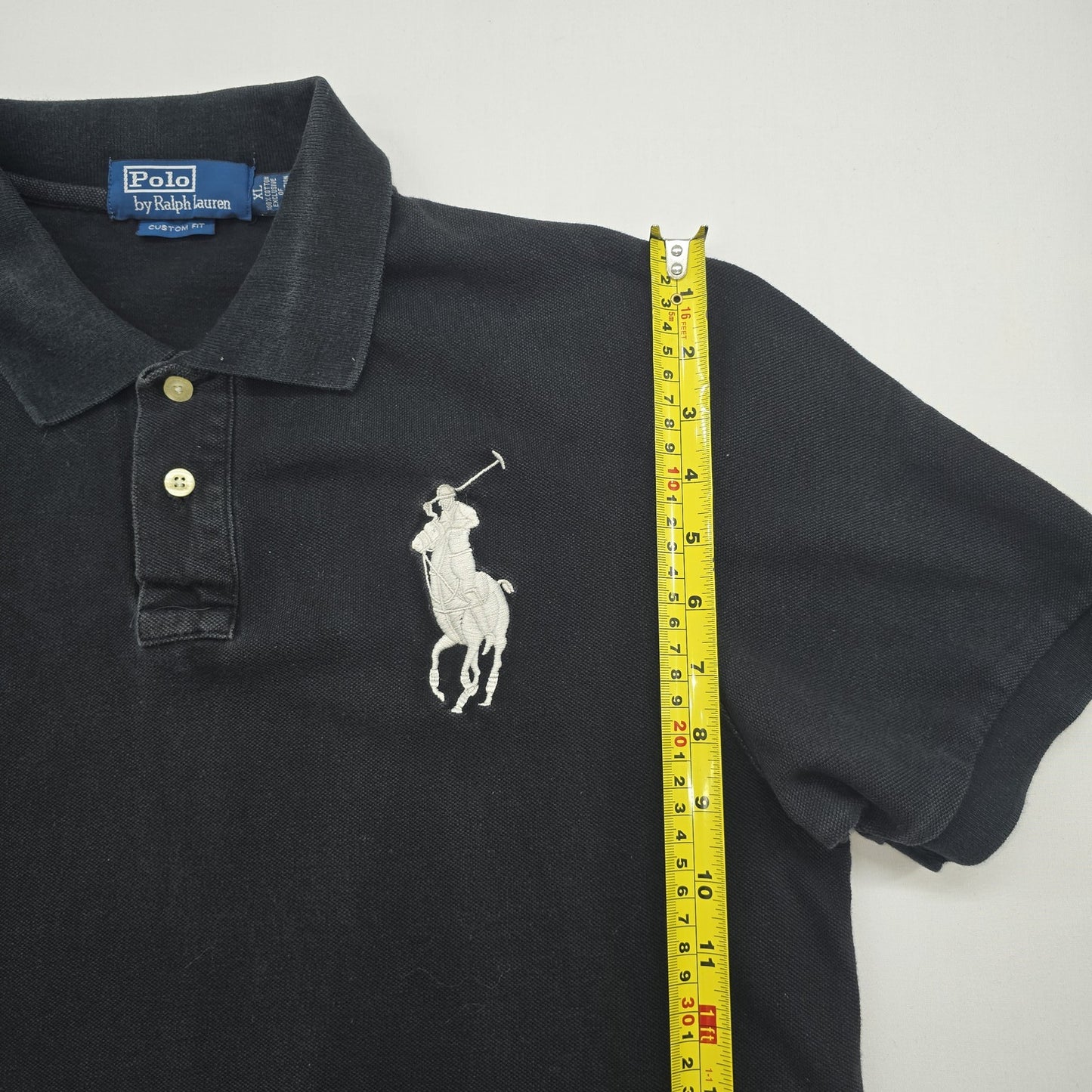 Polo Ralph Lauren Men Black Logo Polo Shirt Size L Regular Fit