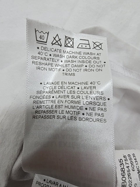 ellesse Men White Logo Cotton Crew Neck T-Shirt Size S Regular Condition