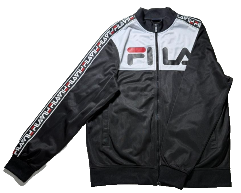Fila Edlin Logo Print High-Neck Zip-Front Jacket | L