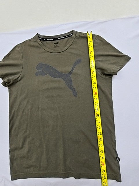 Puma Men's Green Logo T-Shirt Size M Regular Fit Crew Neck