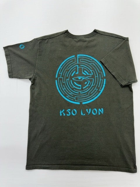 Fruit of the Loom Men Olive Graphic T-Shirt Size M Tagless Neck