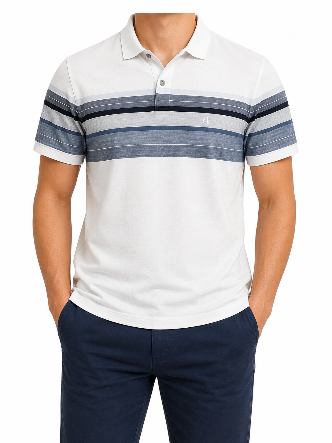Calvin Klein Men White Polo Shirt size S product image 1