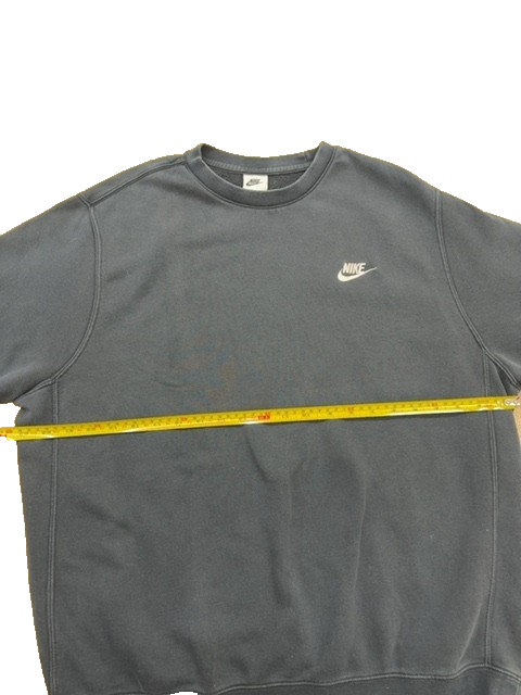 Nike Crewneck Sweatshirt Grey L Cotton Swoosh Long Sleeve