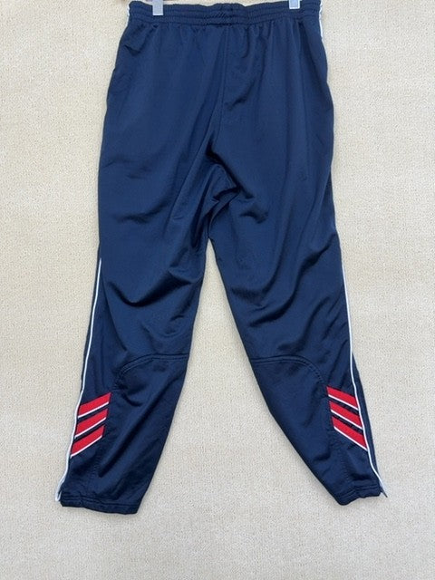 Adidas Men's Navy 3 Stripes Track Pants Size L Tapered