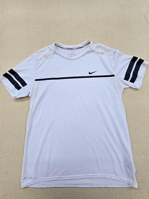Nike Miler Dri-FIT UV White Stripe L Men's Running Tee