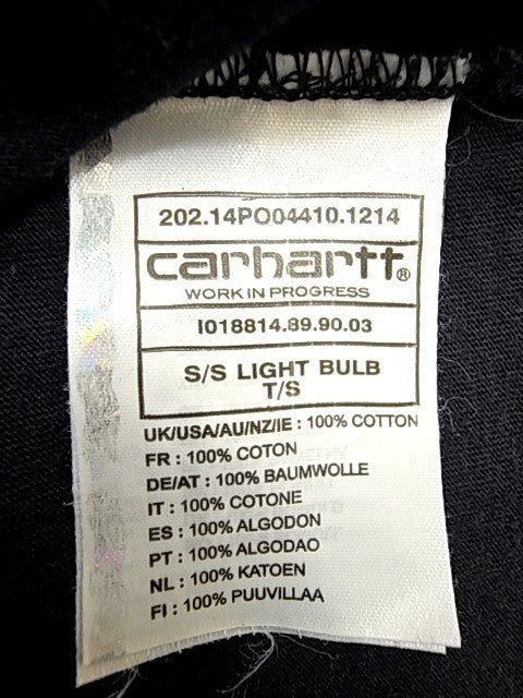 Carhartt Work In Progress Black Light Bulb T-Shirt S Men Relaxed Cotton