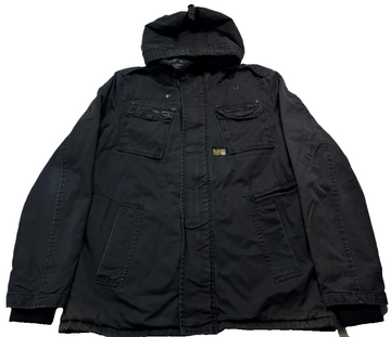 G-Star Mens Black Military Style Parka Jacket With Multiple Zip Pockets Size M
