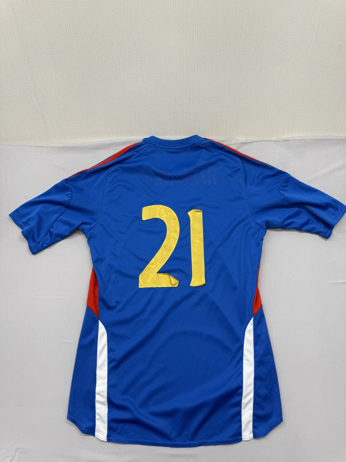 Adidas Men's Blue Stripe Short Sleeve Climalite Jersey S Thailand