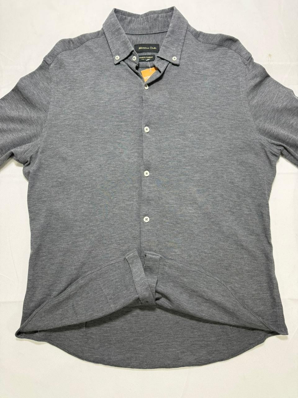 Mossimo Dutti Shirt - Large Gray Button Front Finest Fabric Preppy Casual Top