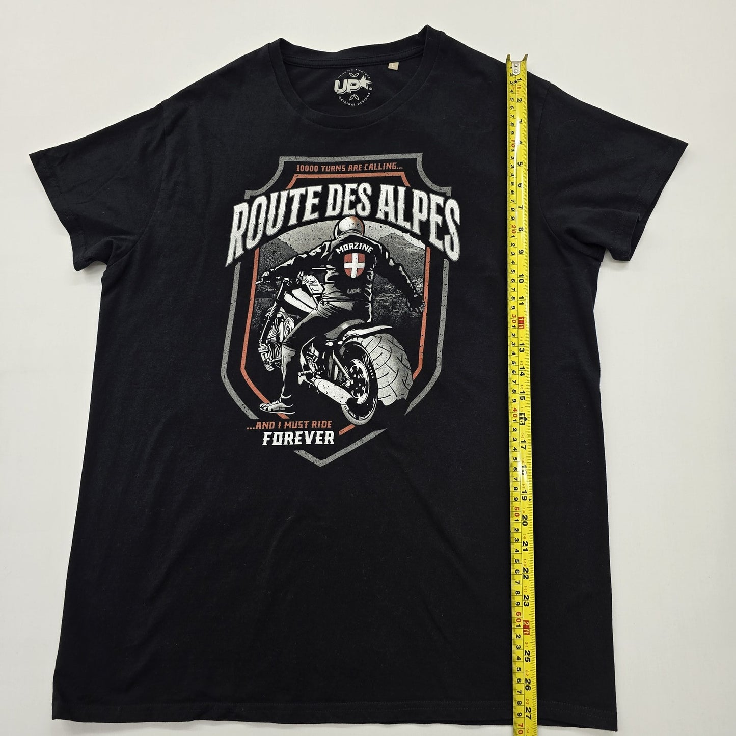 Upcycled People Men's Black Motorcycle Graphic T-Shirt Size Large