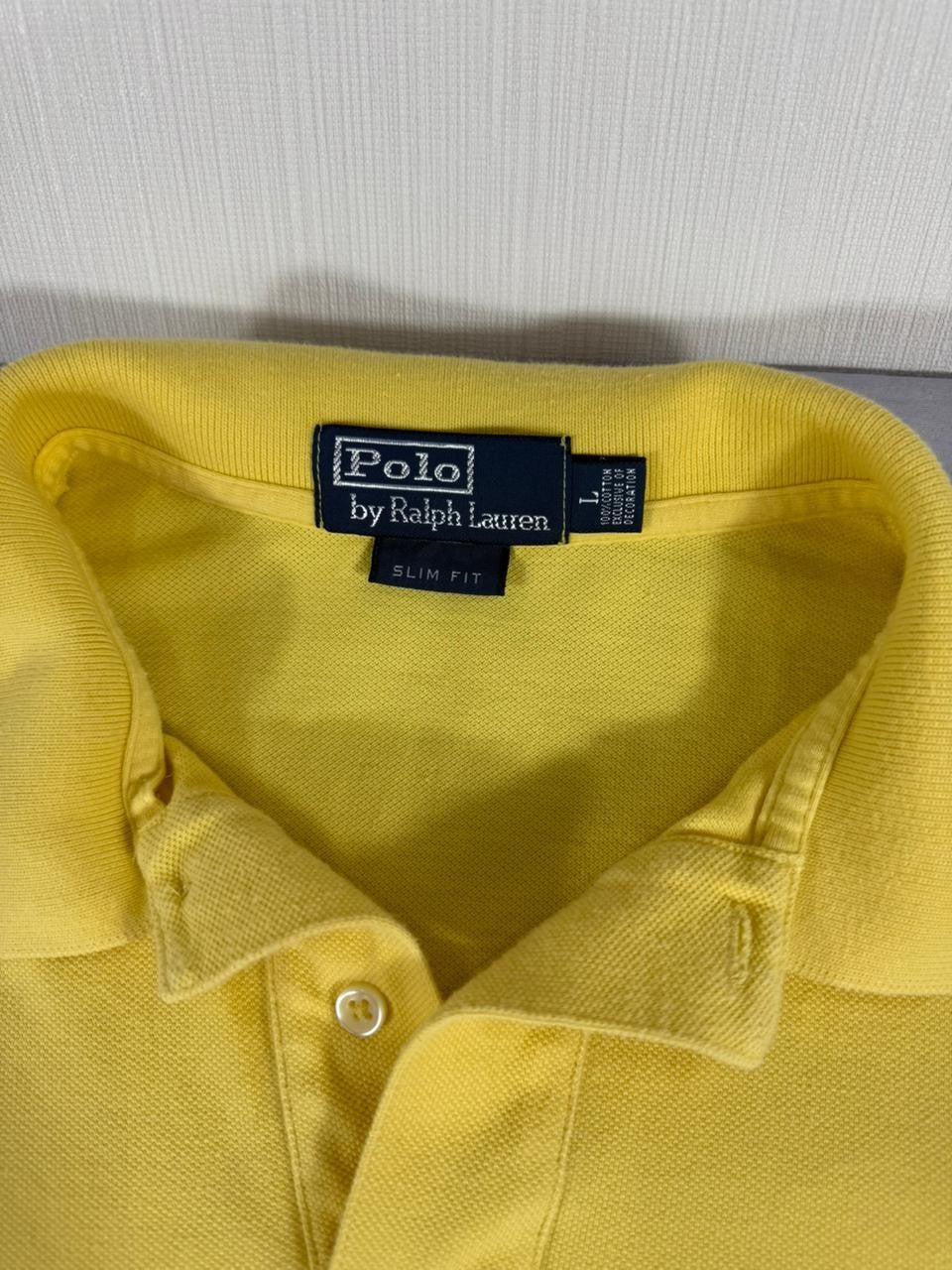 Polo Ralph Lauren Slim Fit Yellow Polo Shirt Men's Short Sleeve M