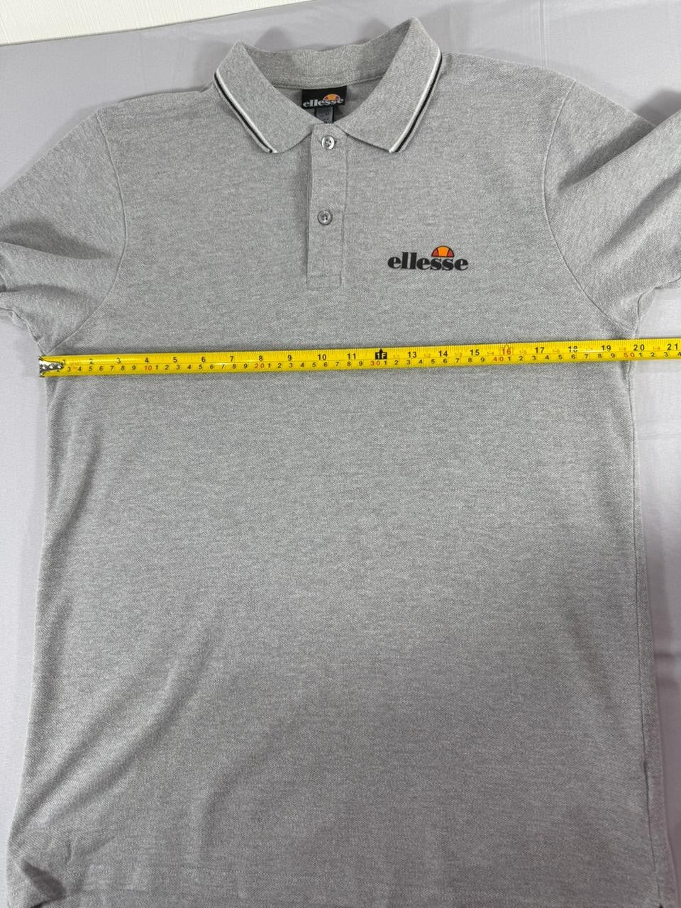 Ellesse Classic Men's Polo Shirt Gray Size M Short Sleeve