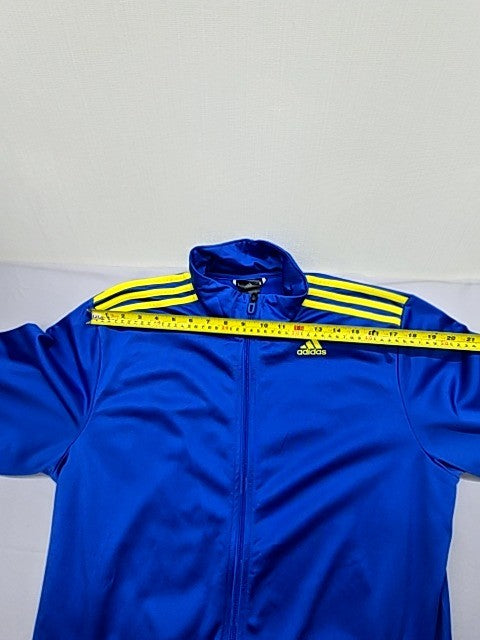 Adidas Blue 3-Stripes Track Jacket XL Full Zip Regular Fit