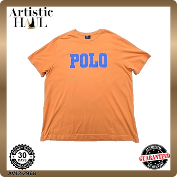Polo Ralph Lauren Men's Orange T-Shirt Size L Classic Fit Cotton Crewneck