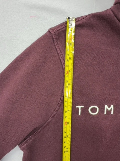 Tommy Hilfiger Men's Burgundy Organic Cotton Hoodie M Relaxed Fit