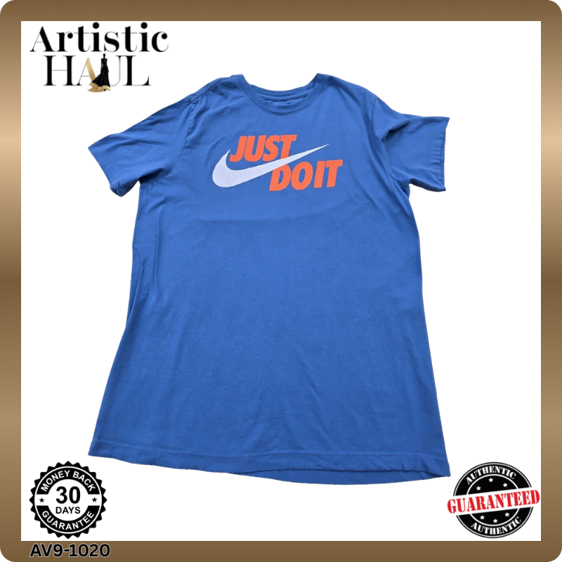 Nike Blue L Short Sleeve Crew Neck T-Shirt Unisex Adult