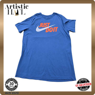 Nike Blue L Short Sleeve Crew Neck T-Shirt Unisex Adult