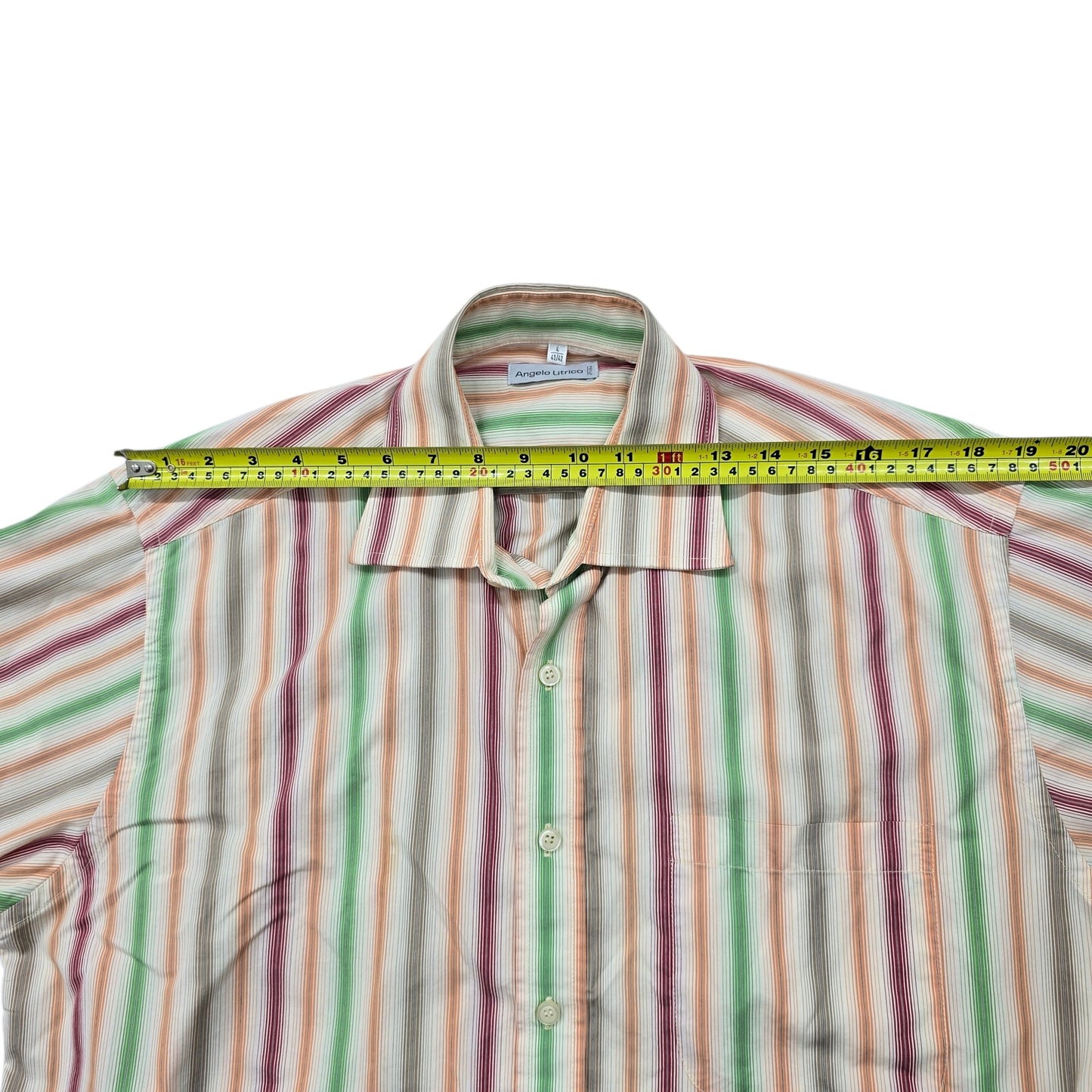 Angelo Litrico Multi-Color Striped Short Sleeve Shirt 41/42