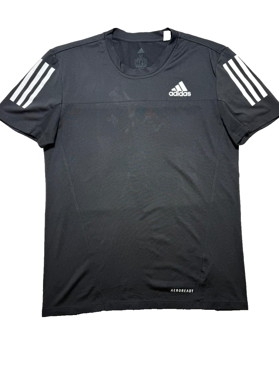 Adidas Own The Run T-Shirt In Black - Size 10