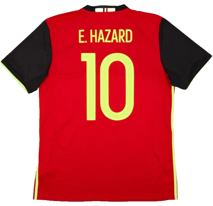 Adidas Men's Red Belgium Eden Hazard #10 Jersey Climacool Short Sleeve Size XL