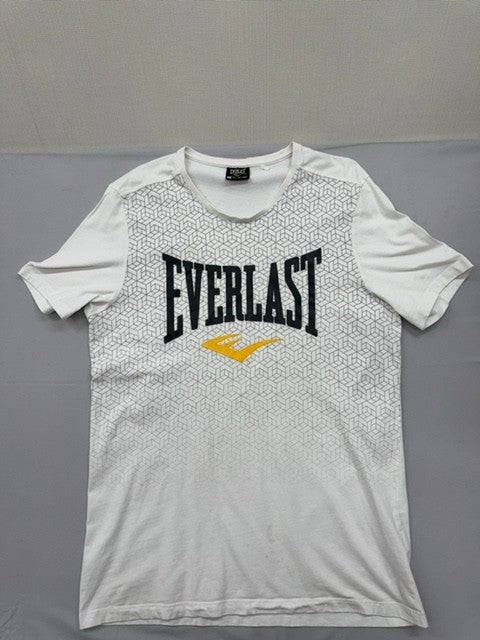 Everlast Men's L White Geometric Short Sleeve T-Shirt 2008 Polyester