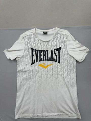 Everlast Men's L White Geometric Short Sleeve T-Shirt 2008 Polyester
