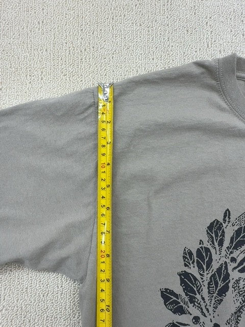 Fruit of the Loom Unisex Grey Skull Crewneck T-Shirt Size L Cotton