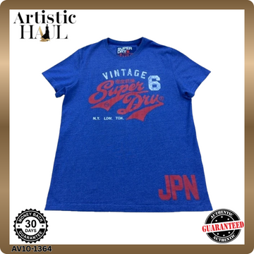 Superdry Vintage Label Navy XL Men's Short Sleeve T-Shirt Embroidered Logo