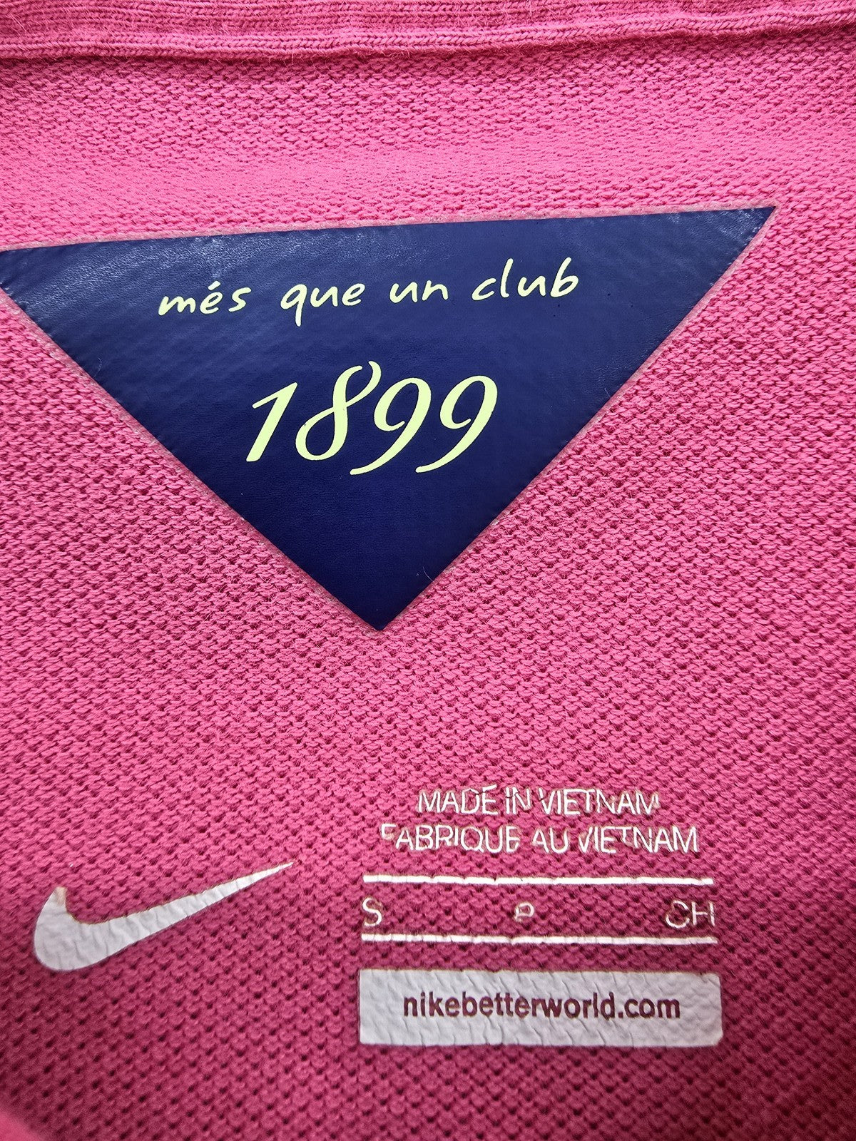 Nike FC Barcelona Pink Dri-FIT Polo Shirt Men's S Short Sleeve