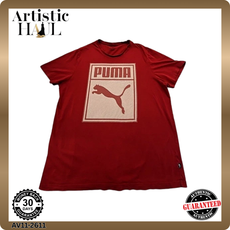 Puma Men's Red Short Sleeve T-Shirt XXL Regular Fit Crew Neck