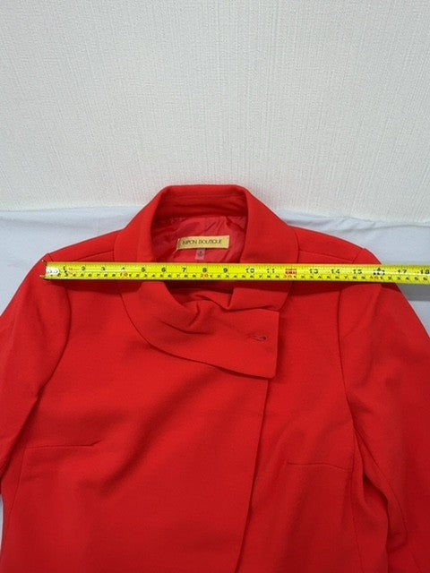 Nipon Boutique Red Wool Blend Wrap Jacket Women Sz 8 Long Sleeve