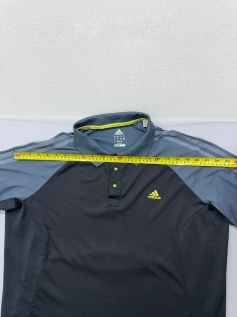 Adidas Climacool Black Polo Shirt Men's M Short Sleeve Button