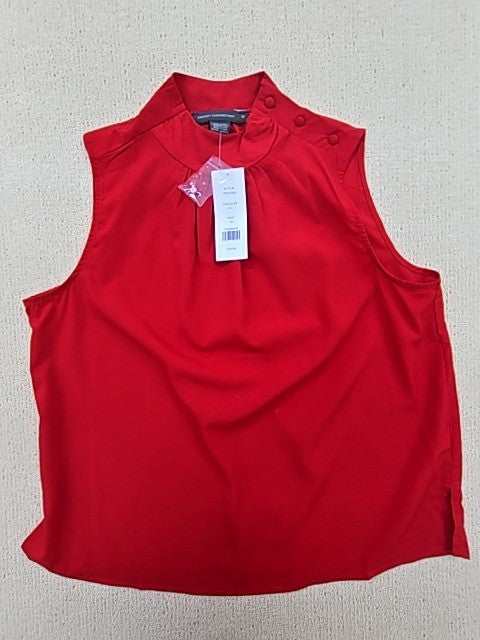 French Connection Women's Red Blouse – Size 12, Sleeveless