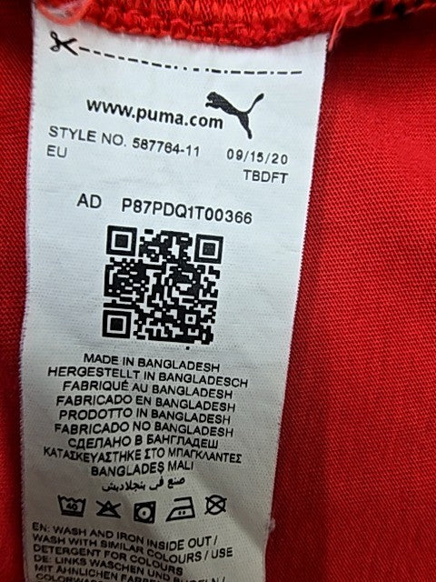 Puma Red Crew Neck Short Sleeve T-Shirt Men's M