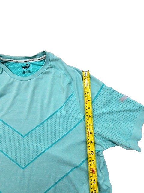 Puma Men's Teal Chevron Training Tee Short Sleeve XL