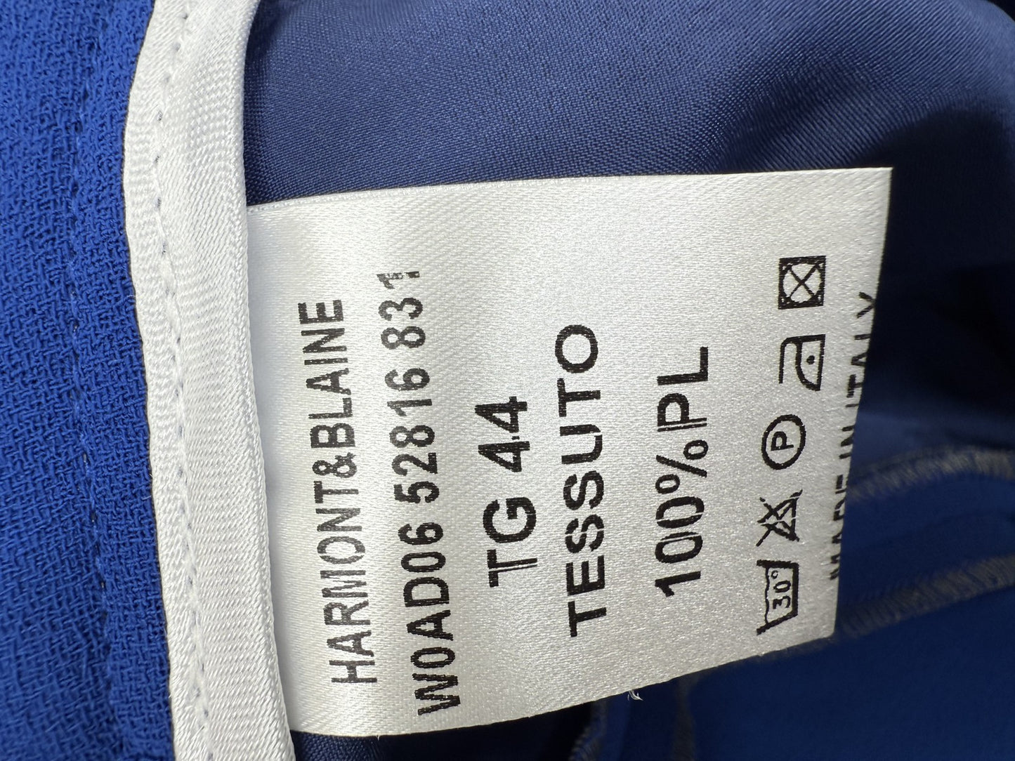 Harmont & Blaine Men's Royal Blue Straight Trousers Size 44