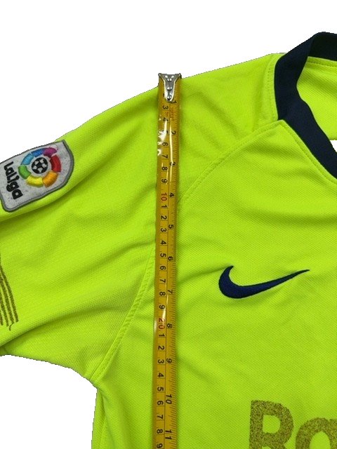 Nike Youth Neon Yellow FC Barcelona Soccer Jersey Dri-FIT Short Sleeve