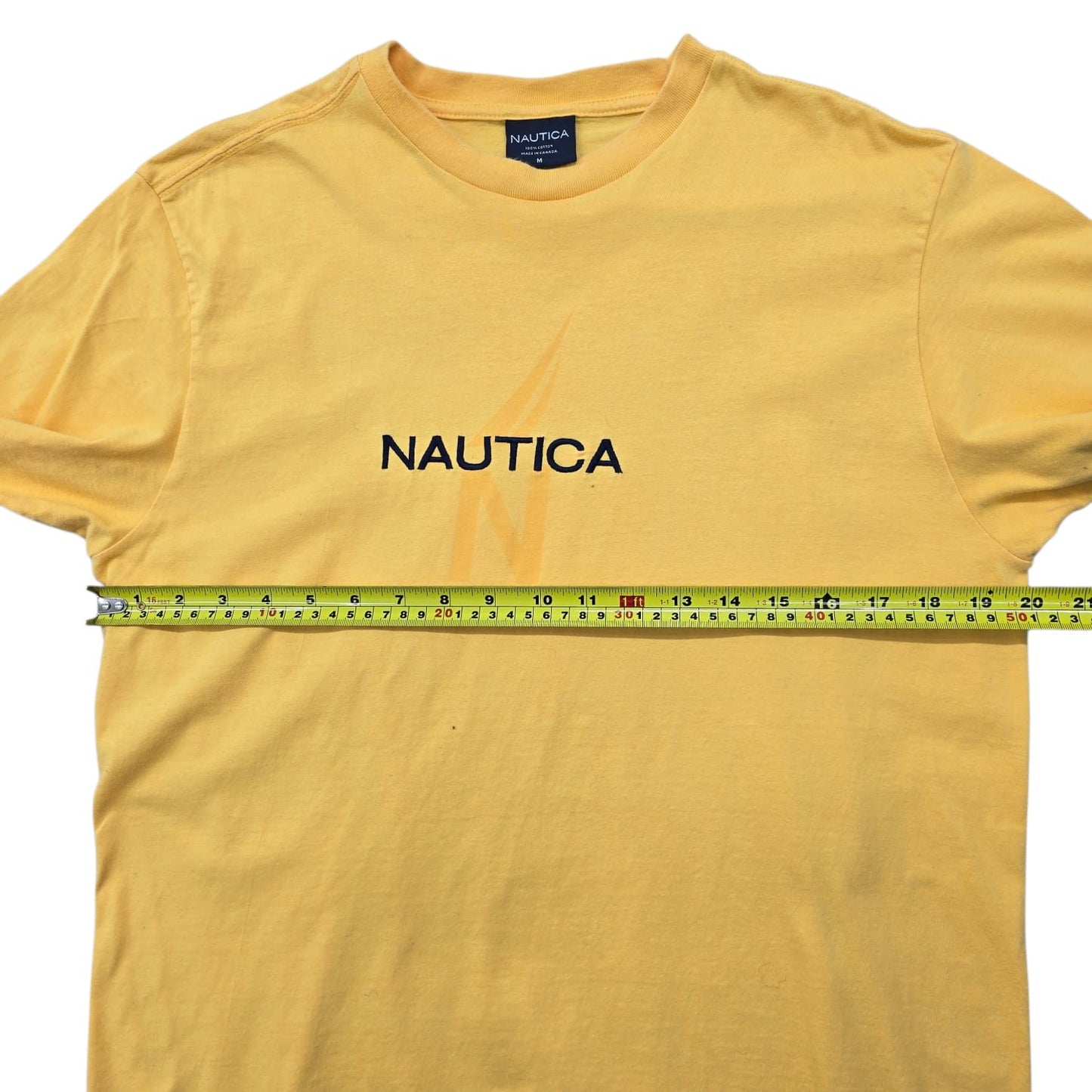 Nautica Men's Yellow Logo Crew Neck T-Shirt Size M