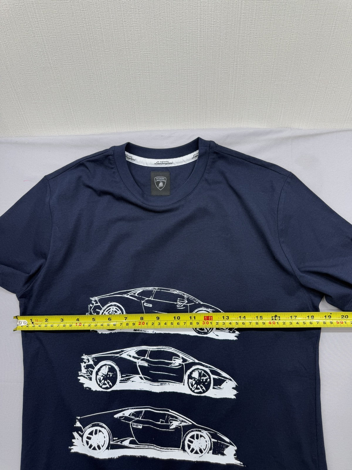 Lamborghini Swinger Men's Dark Blue S Cotton T-Shirt Graphic Logo Patch