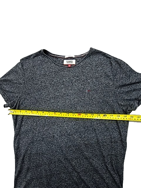 Tommy Jeans Gray Slim Fit Men's M Short Sleeve Crewneck Logo T-Shirt