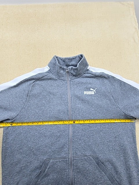 Puma T7 Track Jacket XL Gray Full Zip Fleece Men's Relaxed