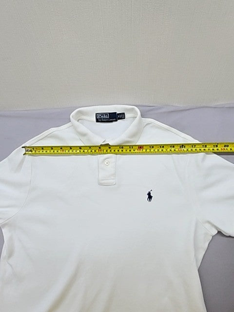 Polo Ralph Lauren Men's White Polo Shirt Size M Cotton Short Sleeve
