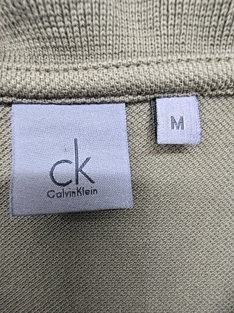 Calvin Klein Men Olive Polo Shirt Button Front Size M Condition Descriptor