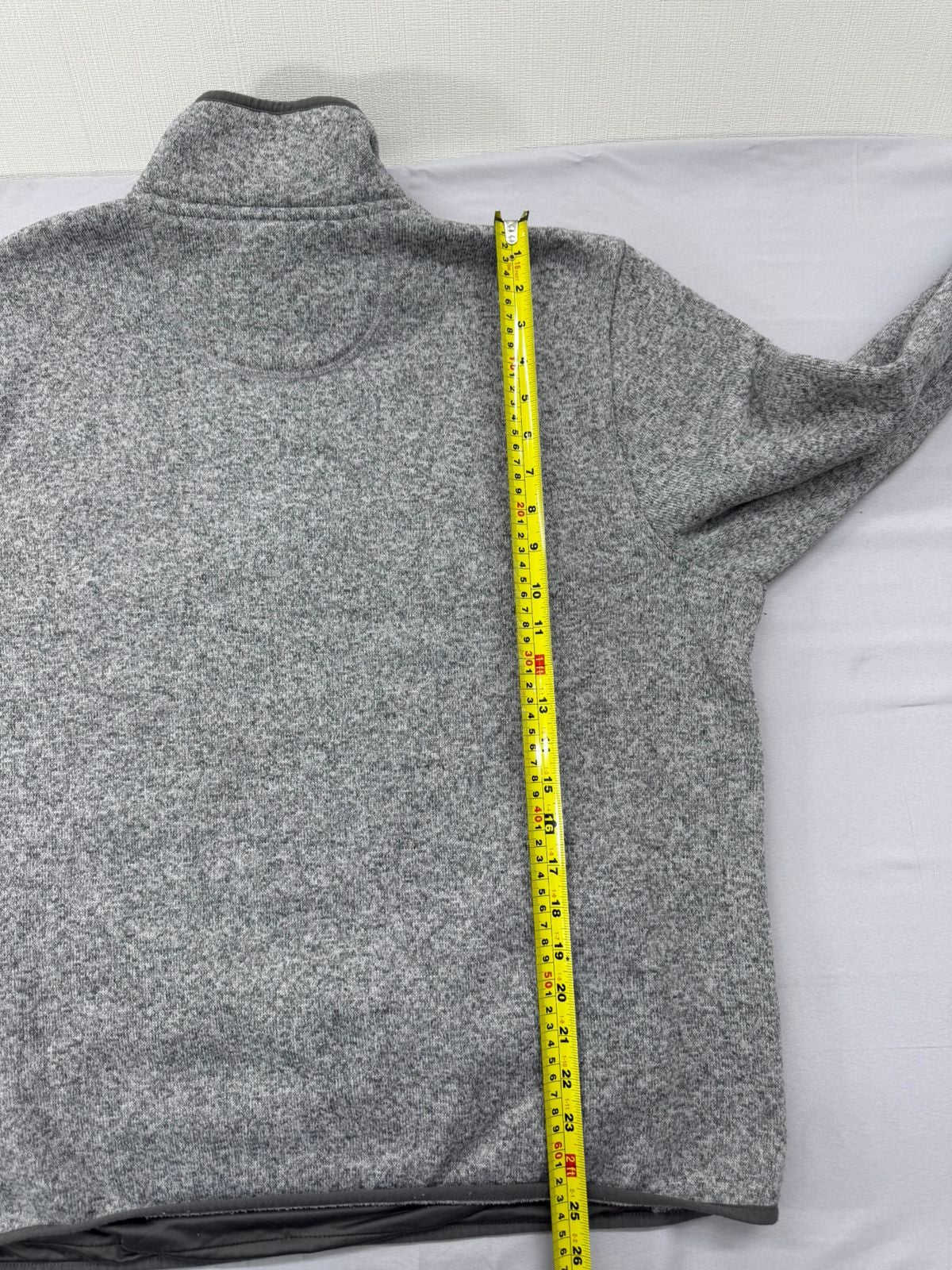 L.L.Bean Men's Gray Quarter-Zip Fleece Pullover XL