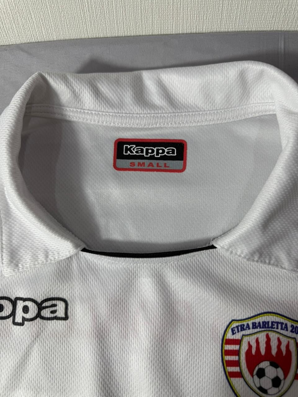 Kappa Men's Small Football Jersey White Etra Barletta 2008 Soccer Shirt